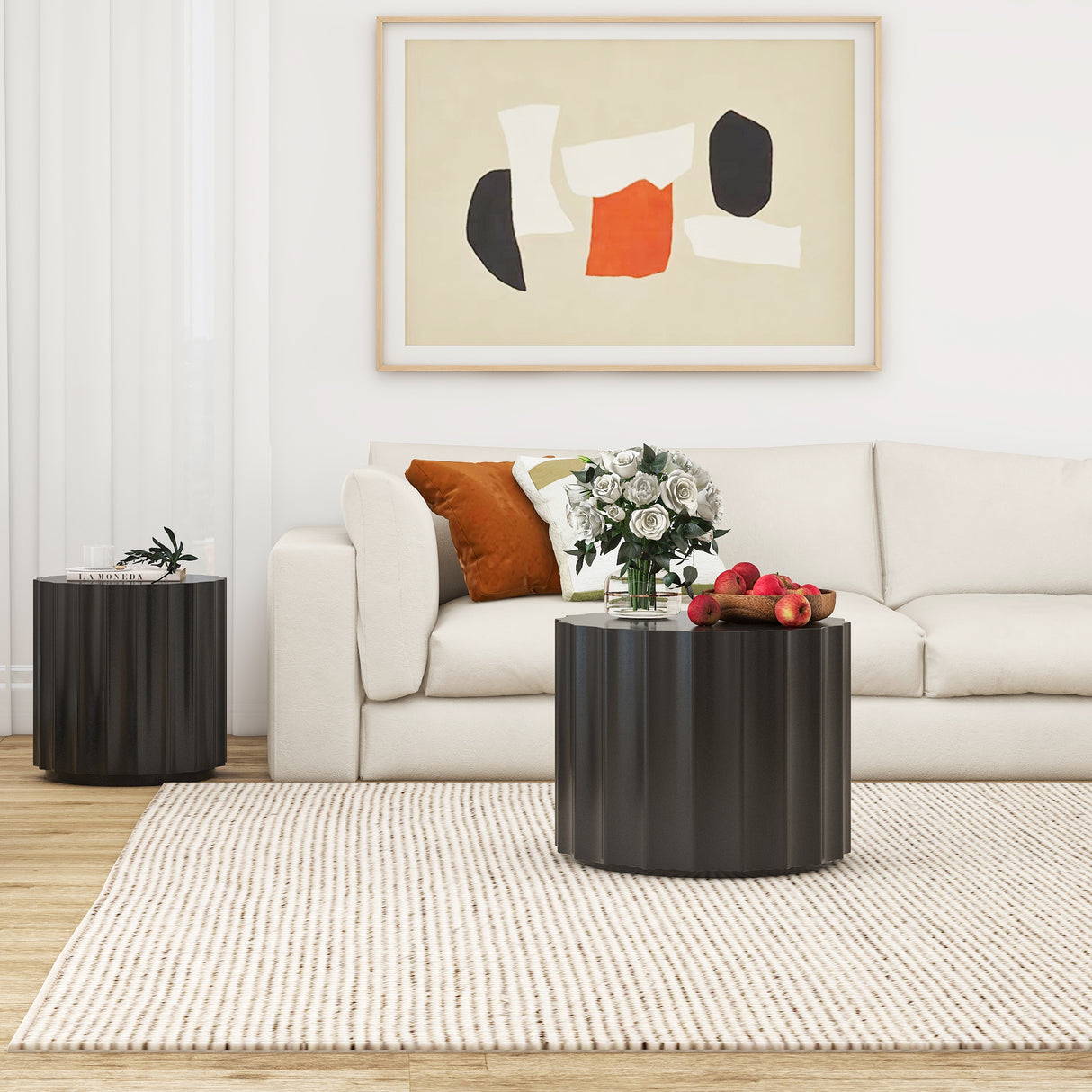Coffee Table Set of 2, Round Coffee Table ,Nesting Coffet Table,End table,Circle Sidetable for Living room ,Bedroom - V.I.P Digital Presence