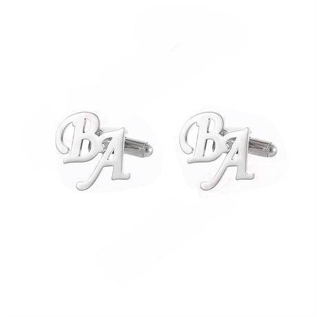 DIY custom French men's cufflinks with English letters cufflinks - V.I.P Digital Presence