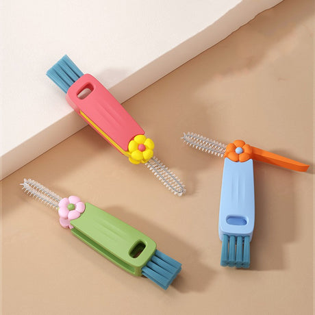 Petal three in one cup lid brush multifunctional gap cleaning brush milk bottle mouth groove cup brush - V.I.P Digital Presence