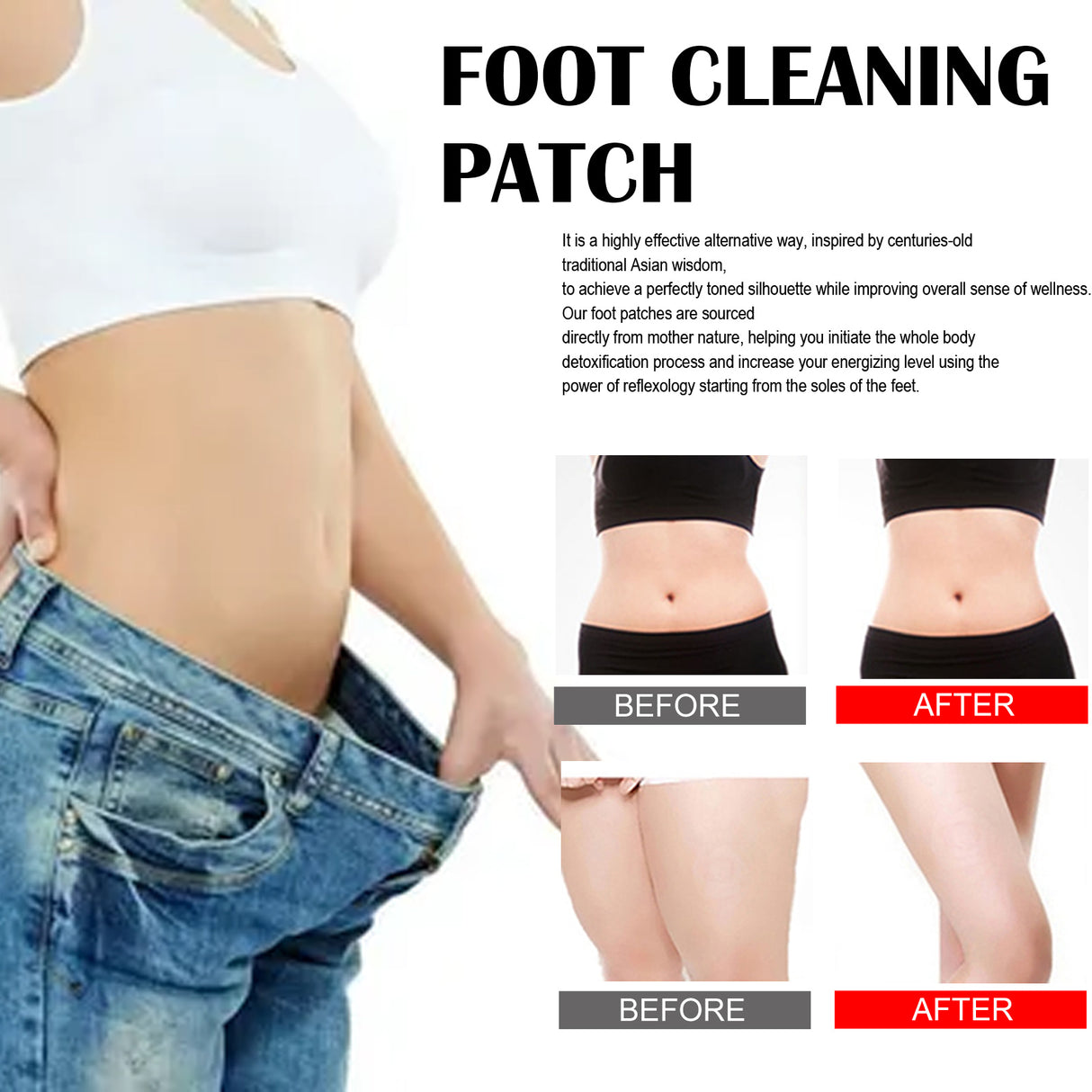 Ginger Body Shaping Foot Patch, Body Dehumidification Firming Slimming Massage Patch