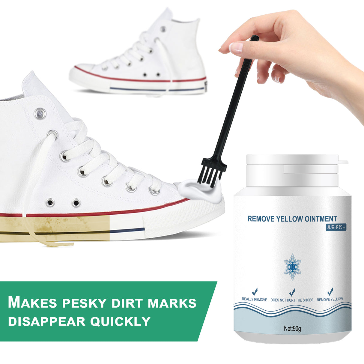 Shoes Stain Removal Yellow Gel, Remove Oxidation To Clean Stains Yellow Edge Wash Free Gel Small White Shoes - V.I.P Digital Presence