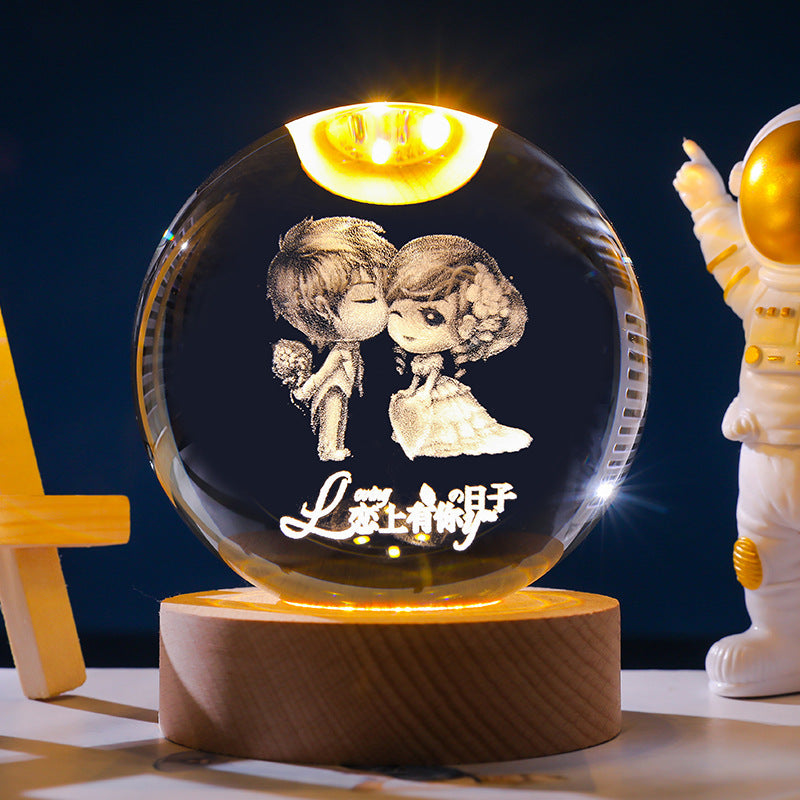 Starry Sky 3D Micro Landscape Crystal Ball Home Desktop Creative Interior Carving White Crystal Ball Ornament Craft Gift product - V.I.P Digital Presence