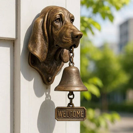 Dog welcome chime, vintage Bulldog Dobermann chime, metal merchant chime – wall decor for home/office entrance. - V.I.P Digital Presence
