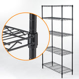 Metal wire rack storage rack adjustable rack, vertical storage rack unit (black, 35.7L x 14W x 71H) - V.I.P Digital Presence