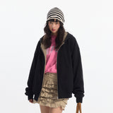 Double-sided Wear Hooded Cardigan Unisex Spring and Autumn Casual Loose Fit Plaid Short Jacket Two-Way Wearing - V.I.P Digital Presence