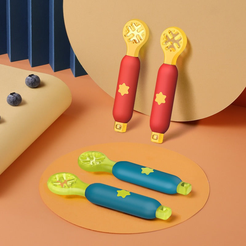 Rice paste complementary food spoon hole shaped children's tableware wholesale mother and baby products silicone grinding gum - V.I.P Digital Presence