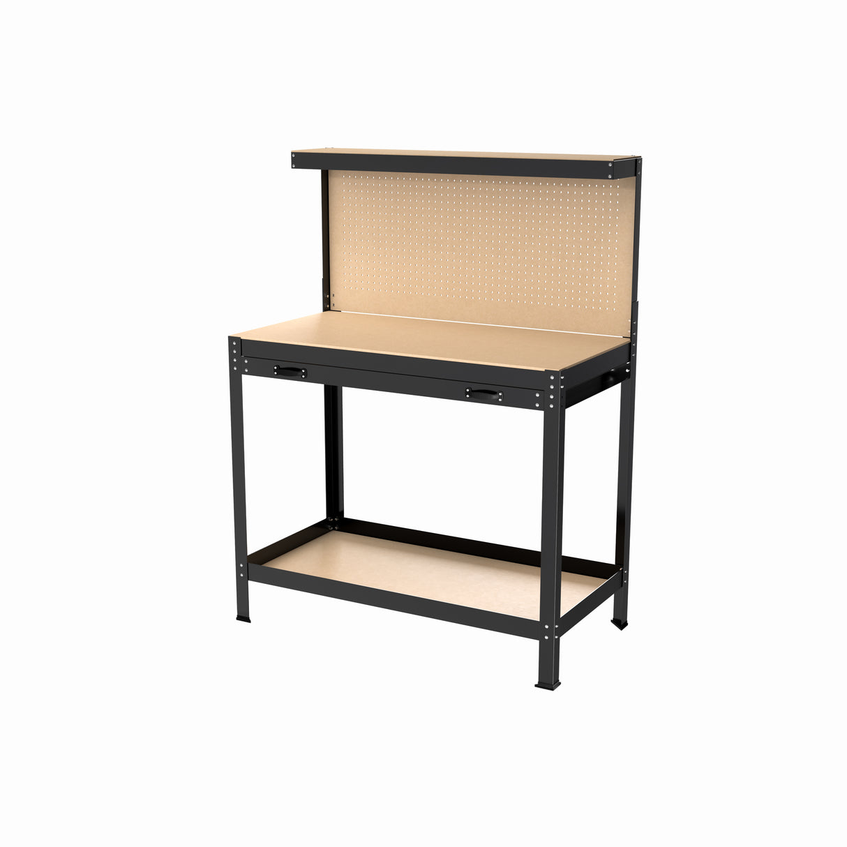 63" Tools Cabinet Working Tables Workbench Tool Storage Workshop Table with Drawers and Pegboard - V.I.P Digital Presence