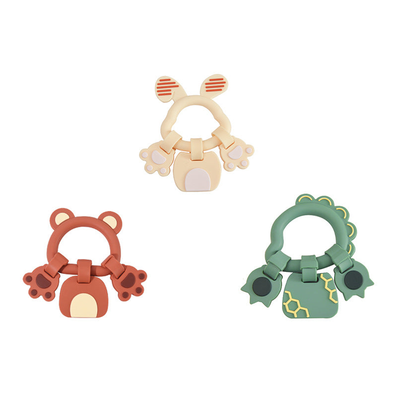 Guantes de dentición de silicona para bebés, sonajeros calmantes para bebés, mordedores, palitos de dentición, juguete para morder. 