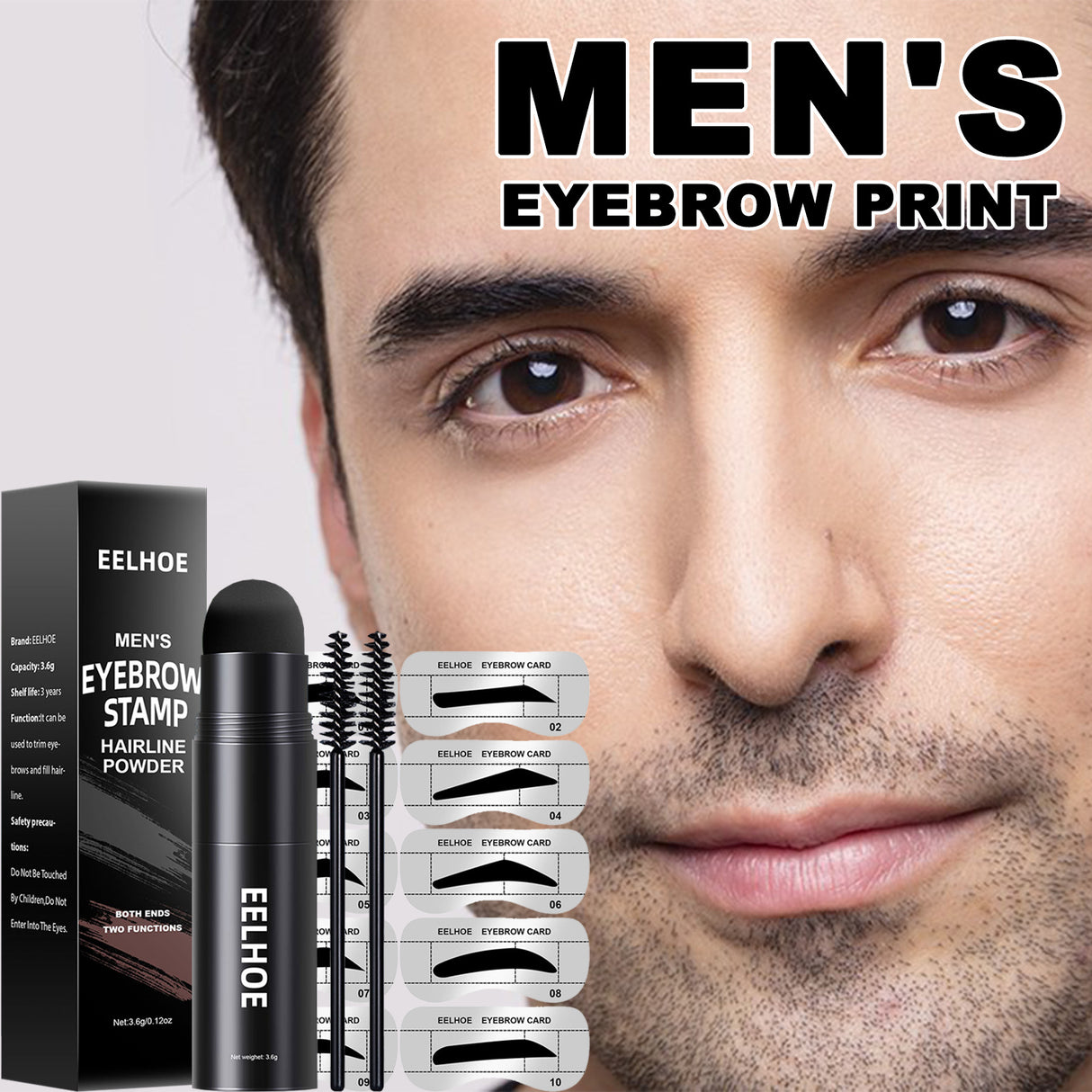 Men's Hairline Trimming Shadow Powder Replenishing Hairline Modifying Eyebrow Print Filling Hairline Artifact Portable Eyebrow Powder - V.I.P Digital Presence