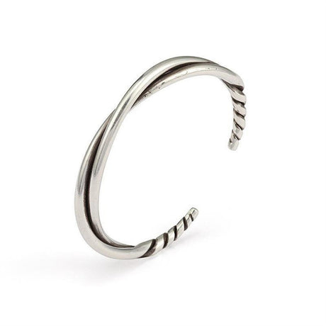Handmade Twisted Wire Bracelet Men's Trendy Retro Pure Silver Open Bracelet Niche Design Jewelry - V.I.P Digital Presence