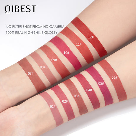 QIBEST Silky Lip Glaze Non-Stick Cup Does Not Fade Lip Gloss Makeup Color Liquid Lipstick Matte Moisturizing Lip Gloss - V.I.P Digital Presence