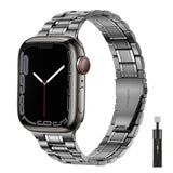 Suitable For Apple Watch S 3 4 5 iwatch S 7 8 9 Stainless Steel Metal Fine Steel Watch Chain With Five Beads - V.I.P Digital Presence