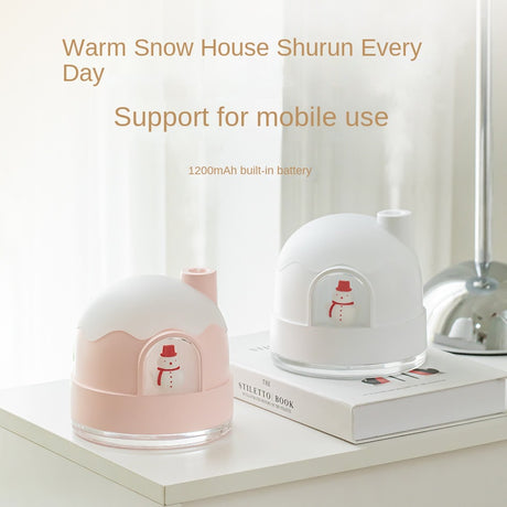 Christmas gifts Christmas gifts Snowy house night light humidifier spray water replenishing air mute humidifier - V.I.P Digital Presence
