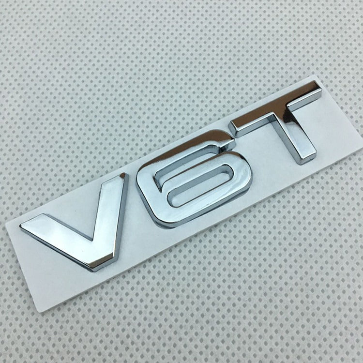 Suitable for Audi V6T V8T metal logo A4LA6LS7Q5Q3 displacement personalized modification leaf plate car sticker - V.I.P Digital Presence