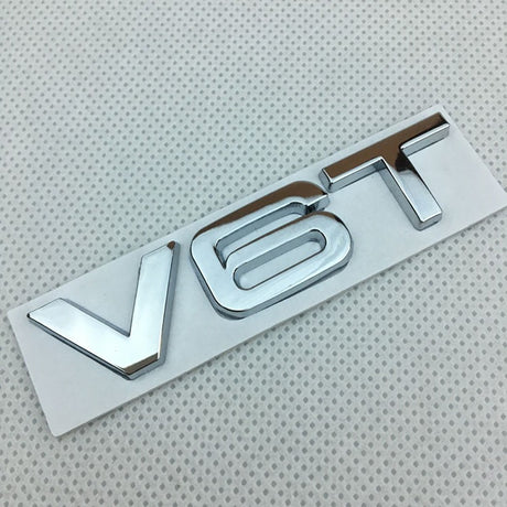 Suitable for Audi V6T V8T metal logo A4LA6LS7Q5Q3 displacement personalized modification leaf plate car sticker - V.I.P Digital Presence