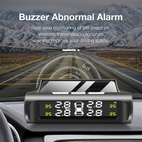 Smart Car TPMS Tire Pressure Monitoring System Solar Power Digital TMPS LCD Display USB Auto Security Alarm Tire Pressure Sensor - V.I.P Digital Presence