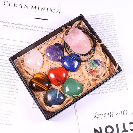 Natural crystal quartz Seven Chakra Crystal Love gemstone Healing stone mineral specimen box Collection - V.I.P Digital Presence