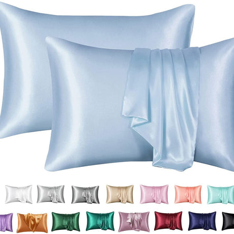 Simulation silk solid color polyester pillowcase envelope pillow pillow cases pillow pair multi-color - V.I.P Digital Presence