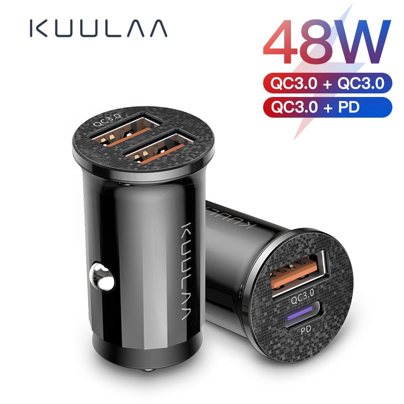 KUULAA Quick Charge 4.0 48W QC PD 3.0 Car Charger for Samsung S10 9 Fast Car Charging for Xiaomi iPhone Mobile Phone USB Charger - V.I.P Digital Presence