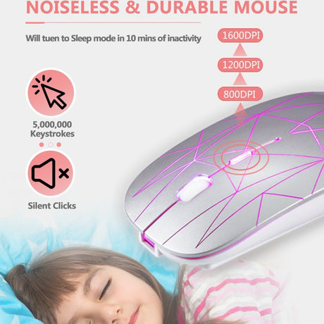 Suitable for Microsoft Surface Light up Silent Type c+USB Dual Interface Mouse Wireless Mouse - V.I.P Digital Presence