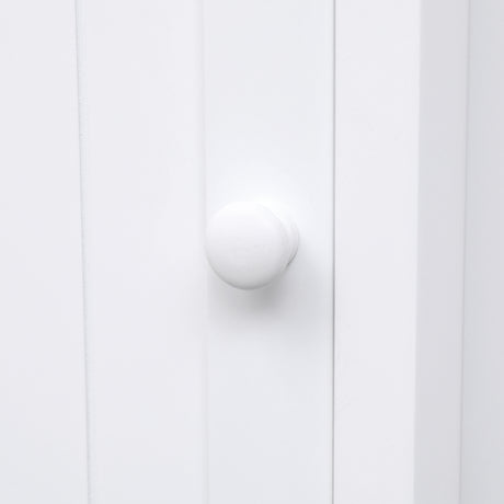 White Bathroom Cabinet Triangle Corner Storage Cabinet with Adjustable Shelf Modern Style MDF Board - V.I.P Digital Presence