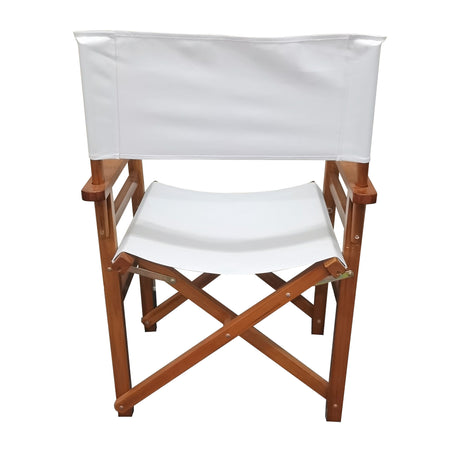 Folding Chair Wooden Director Chair Canvas Folding Chair Folding Chair 2pcs/set populus + Canvas (Color : White) - V.I.P Digital Presence