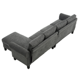 Convertible Sectional Sofa with Storage,L-shaped sofa Modern Linen Fabric Sectional Couches for Living Room,Gray - V.I.P Digital Presence