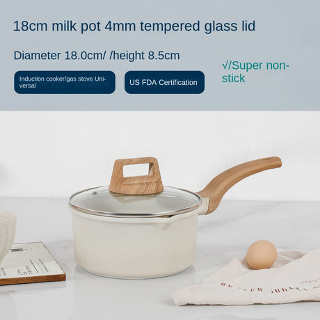 Medical stone non-stick pot soup pot stew pot frying pan wok milk pot frying pan steaming marble granite pot set - V.I.P Digital Presence