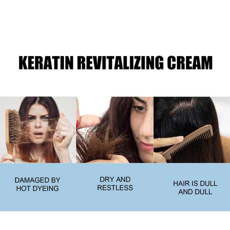 Keratin Revitalizing Cream, Long Lasting Fragrance Soft Light Smoothing Frizz Repair Split End Conditioner - V.I.P Digital Presence