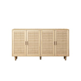 62.20"Elegant and Functional 4-Door Rattan Decorative Storage Cabinet,for Bedroom,Living Room,Office,Easy Assembl - V.I.P Digital Presence