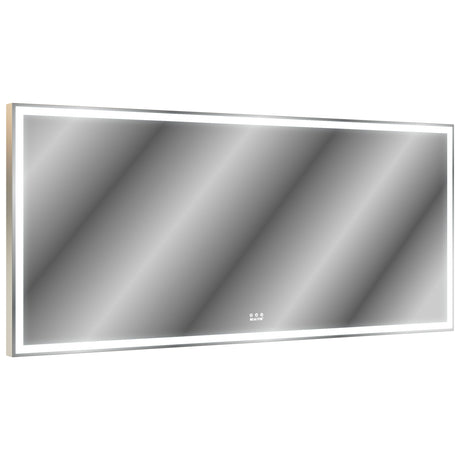 72X32 inch large LED bathroom mirror wall mounted mirror with 3 color modes, aluminum frame wall mounted light, full body mirror - V.I.P Digital Presence