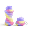 Botella de silicona plegable tipo donut, ideal para deportes al aire libre, portátil y para viajes. 