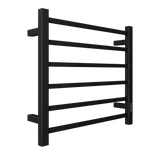 Towel Warmer 6 Bar Electric Heated Towel Rack Wall Mount Plug-in/Bath Towel Heater Matt-Black - Timer - V.I.P Digital Presence