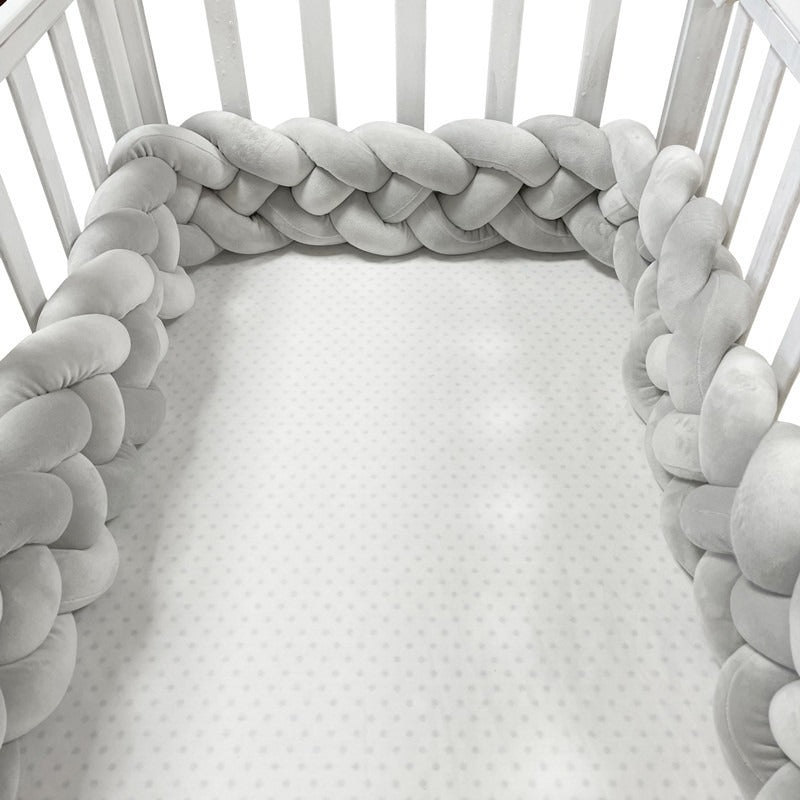 Woven baby bed surround anti-collision strip four strand Fried Dough Twists braid wrapped around the bed surround ins baby child - V.I.P Digital Presence