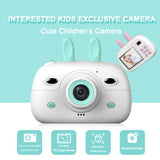 New Children's Camera Rabbit Ears Cartoon Mini Small SLR HD Screen Dual Lens Digital Camera Gift For Children