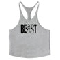 Letter printed men's fitness sports vest slim shoulder strap I-shaped vest cotton - V.I.P Digital Presence