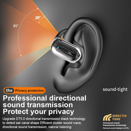 Wireless earphones open, non in ear, ultra long battery life, noise cancelling Bluetooth earphones for running and sports, hanging ear headphones - V.I.P Digital Presence