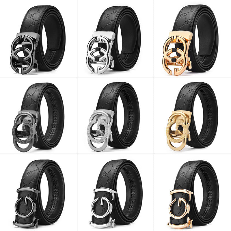 Men's Genuine Leather Alloy Automatic Buckle Versatile Korean Business Casual Fashion Belt - V.I.P Digital Presence