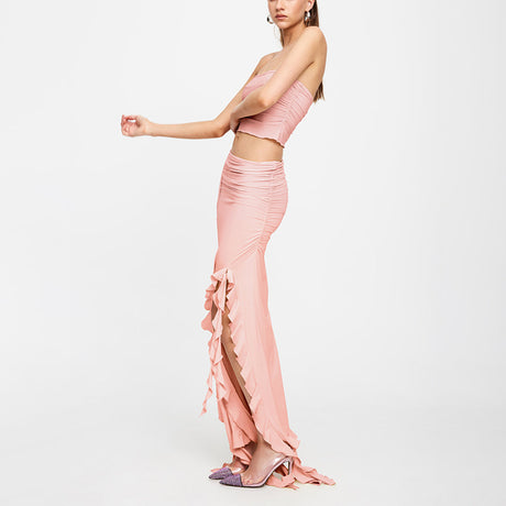 Summer new one shoulder jellyfish lace set skirt spicy girl outfit - V.I.P Digital Presence