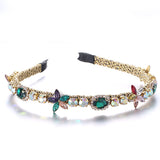 Crystal flower set with colorful glass diamond fine edge hair hoop - V.I.P Digital Presence