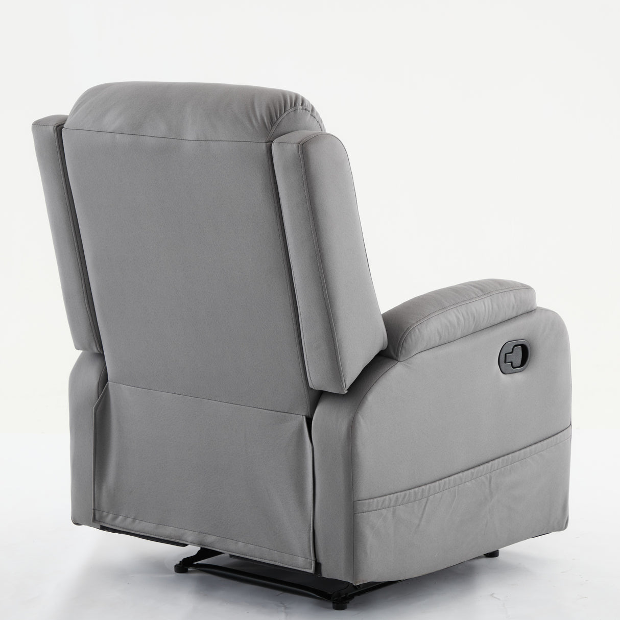 PU leather recliner massage chair with adjustable leg positions at the back, easy to reach side buttons - gray - V.I.P Digital Presence