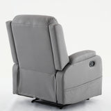 PU leather recliner massage chair with adjustable leg positions at the back, easy to reach side buttons - gray - V.I.P Digital Presence
