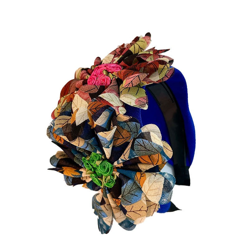 Handmade Fabric Flower Women's Wide Edge Pressed Hair Hoop - V.I.P Digital Presence