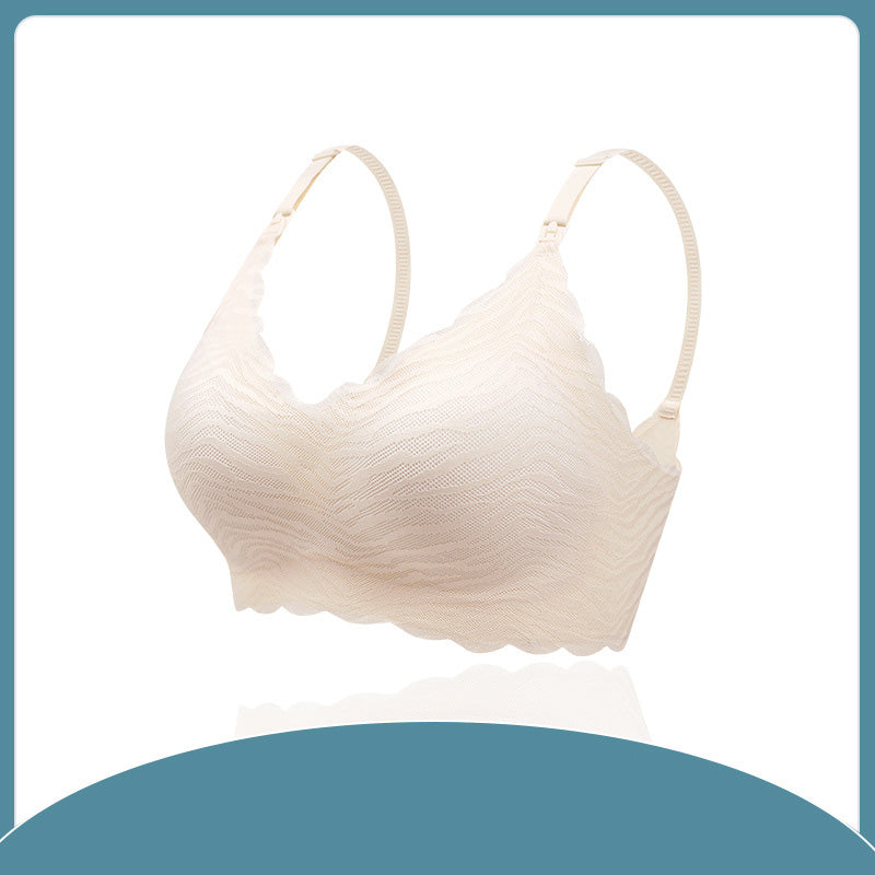 One-Piece Fixed Cup Nursing Underwear Non-Marking No Steel Ring Gathering Pregnancy Comfortable Postpartum Breastfeeding Bra - V.I.P Digital Presence