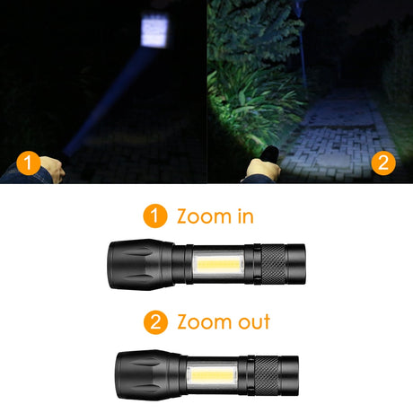 COB LED Flashlight Super Bright Waterproof Handheld Flashlights Torch Pocket Work Light for Emergency Lighting - V.I.P Digital Presence