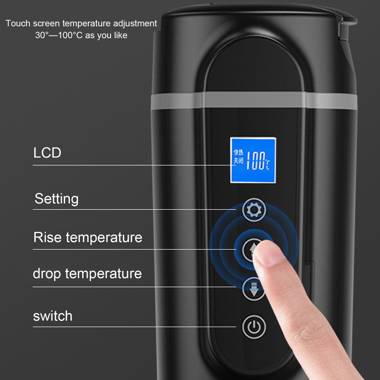 12V/24V 70W-100W Car Heating Cup 420ml Car Heated Smart Mug With Temperature Control Cigarette Lighter Car Kettle Water Heater - V.I.P Digital Presence