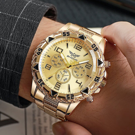 Men's casual sports men's watch steel strap quartz watch large dial - V.I.P Digital Presence