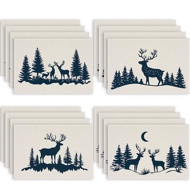 Christmas placemat reindeer print decoration insulation mat kitchen dining table coaster - V.I.P Digital Presence