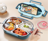 Stylish, simple, portable, large capacity 304 stainless steel two-compartment lunch box with bowl lunch box - V.I.P Digital Presence