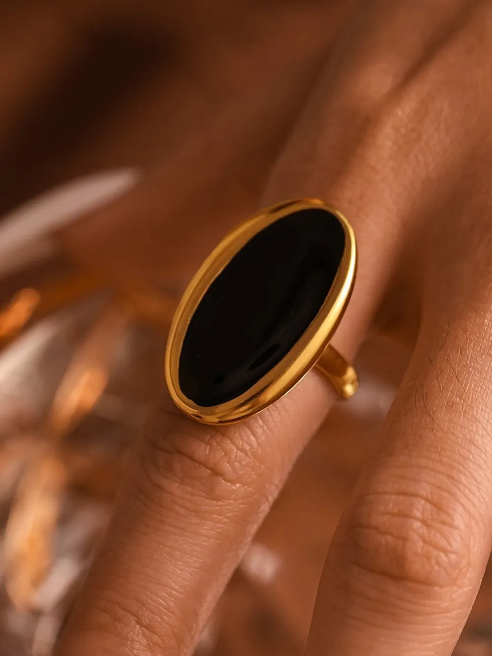 Elliptical Open Ring French Light Luxury Drip Oil Heavy Industry Casting Stainless Steel - V.I.P Digital Presence